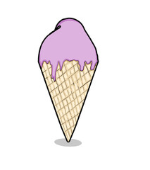 ice cream cone on white background