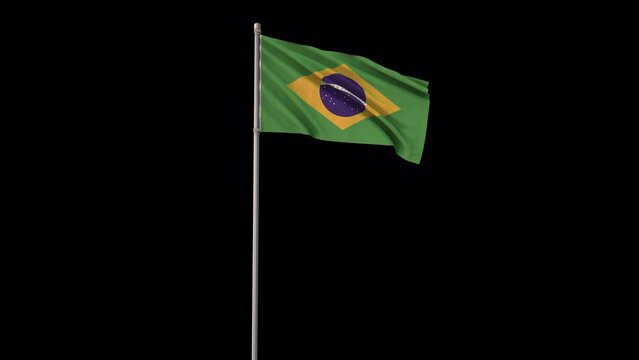 Brazil flag, 4k video background is transparent