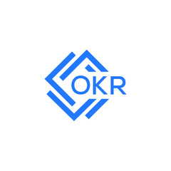 OKR technology letter logo design on white  background. OKR creative initials technology letter logo concept. OKR technology letter design.
