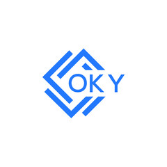 Obraz premium OKY technology letter logo design on white background. OKY creative initials technology letter logo concept. OKY technology letter design. 