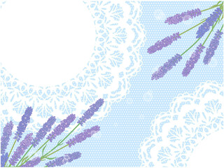 ラベンダーの背景②白レース_水玉背景