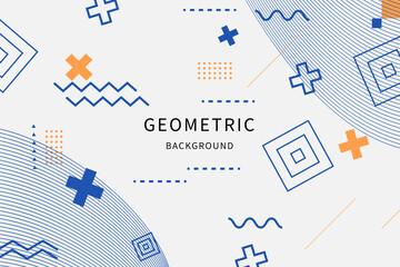 Memphis geometric background with abstract shapes