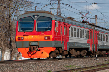 Fototapeta premium Trains and train rides. Railway lines and railway stations in Russia.