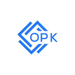 OPK technology letter logo design on white  background. OPK creative initials technology letter logo concept. OPK technology letter design.
