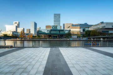 Obraz premium Street view of modern buildings in Ningbo, China