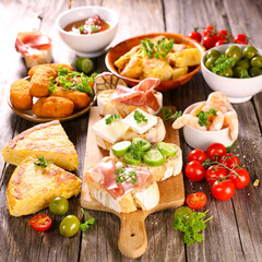 assorted of spanish food tapas
