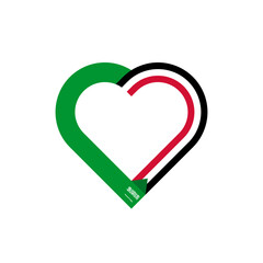 unity concept. heart ribbon icon of saudi arabia and sudan flags. vector illustration isolated on white background