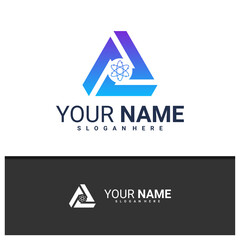 Letter A triangle logo design vector, Creative Triangle logo concepts template illustration.