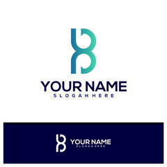Letter B P logo design vector, Creative B P logo concepts template illustration.