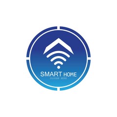 Wifi House Vector Logo.Smart City Tech Icon Vector. City Net Logo Concept Vector