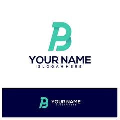 Letter B P logo design vector, Creative B P logo concepts template illustration.