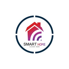 Wifi House Vector Logo.Smart City Tech Icon Vector. City Net Logo Concept Vector