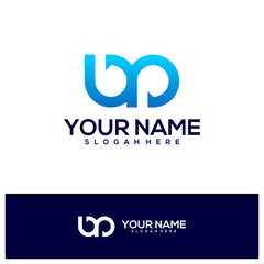 Letter B P logo design vector, Creative B P logo concepts template illustration.