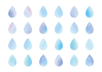 虹色の雨・水滴・しずくのイラスト素材