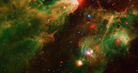 Starry sky at night. Stars and deep space in the sky. Galactic and nebula view. Elements of this...