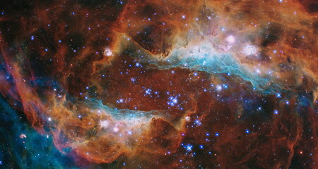 Stars and far galaxies. Wallpaper background. Sci-fi space wallpaper. Elements of this image...
