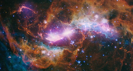 Stars and far galaxies. Wallpaper background. Sci-fi space wallpaper. Elements of this image...