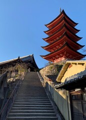 Fototapeta premium Goju no To Pagoda and The Upstairs at MIyajima, Japan