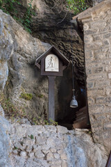 Temple of Valadier hidden in the Frasassi gorge Ancona Italy