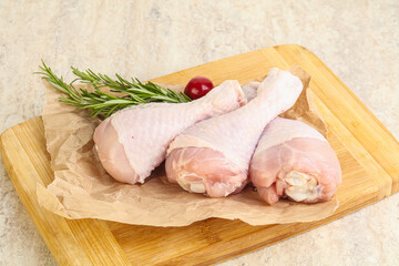 Raw chicken leg Drumstick for cooking