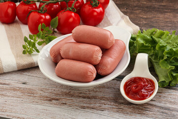 Mini baby sausages for breakfast