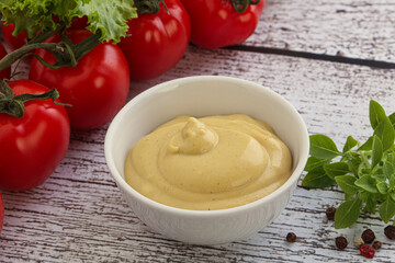 Spicy Mustard sauce in the bowl