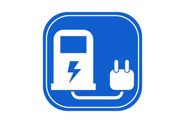 Charging station for electric scooter, bicycles or scooters, vector sign or symbol