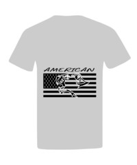 Black and White Vector T-Shirt Design. T shirt Vector image.USA Flag and Tiger T Shirt Vector Design