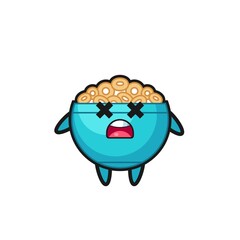the dead cereal bowl mascot character