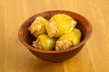Bell Bulgarian pepper stuffed meat