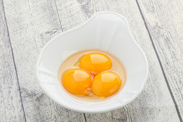 Chicken egg in the bowl