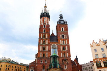 Fototapeta na wymiar Saint Mary Krakow famous cathedral 