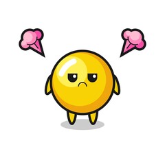 annoyed expression of the cute egg yolk cartoon character