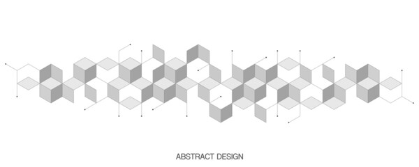 The graphic design element and abstract geometric background with isometric vector blocks