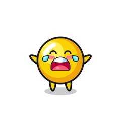 the illustration of crying egg yolk cute baby