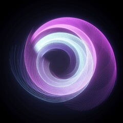 暗闇に渦巻くカラフルな光の渦のイラスト