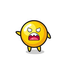 cute egg yolk cartoon in a very angry pose