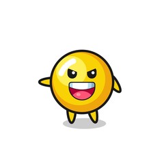 egg yolk cartoon with very excited pose
