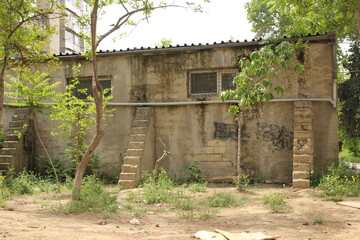 The ruins of the Palaceon the border of the town of Nemeshaevo and the village of Mirotskoye, Kiev region, Ukraine. 