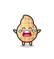 the illustration of crying peanut cute baby