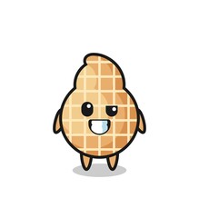 cute peanut mascot with an optimistic face