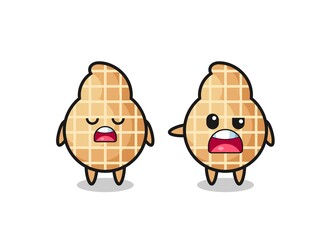 illustration of the argue between two cute peanut characters