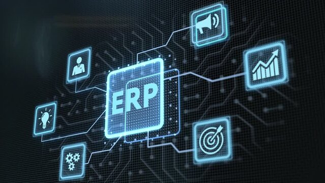 Business, Technology, Internet and network concept. Enterprise resource planning ERP concept.