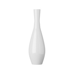 White ceramic vase isolated on white background, 3d rendering