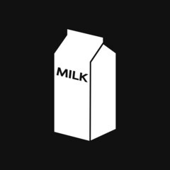 Milk box icon on grey background