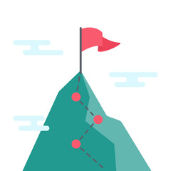 red flags placed on high mountains Ideas for achieving business goals