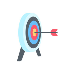 Arrows shot to the center of the target. business goal setting concept