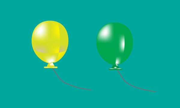 Set Of Balloons Yellow And Green Birthday Decoration