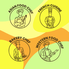 Chef Hand Drawn Outline Illustration