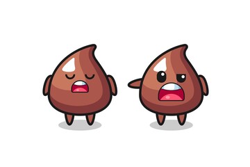 illustration of the argue between two cute choco chip characters